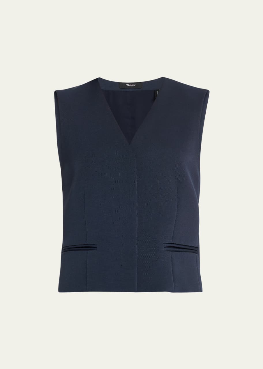 Theory Slim Oxford Crepe Vest - Bergdorf Goodman