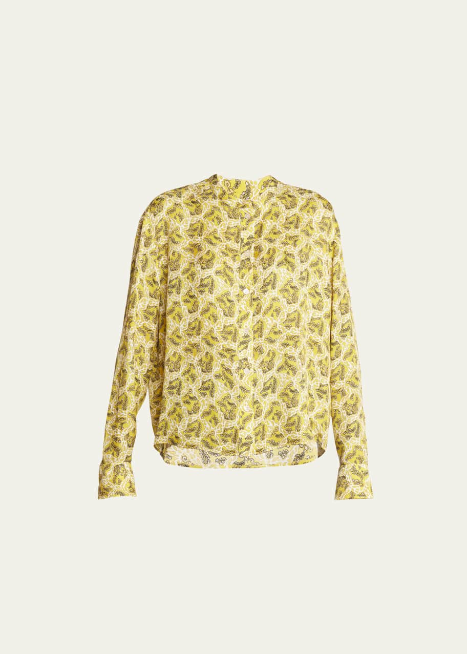 Image 1 of 1: Leidy Floral Button-Front Blouse