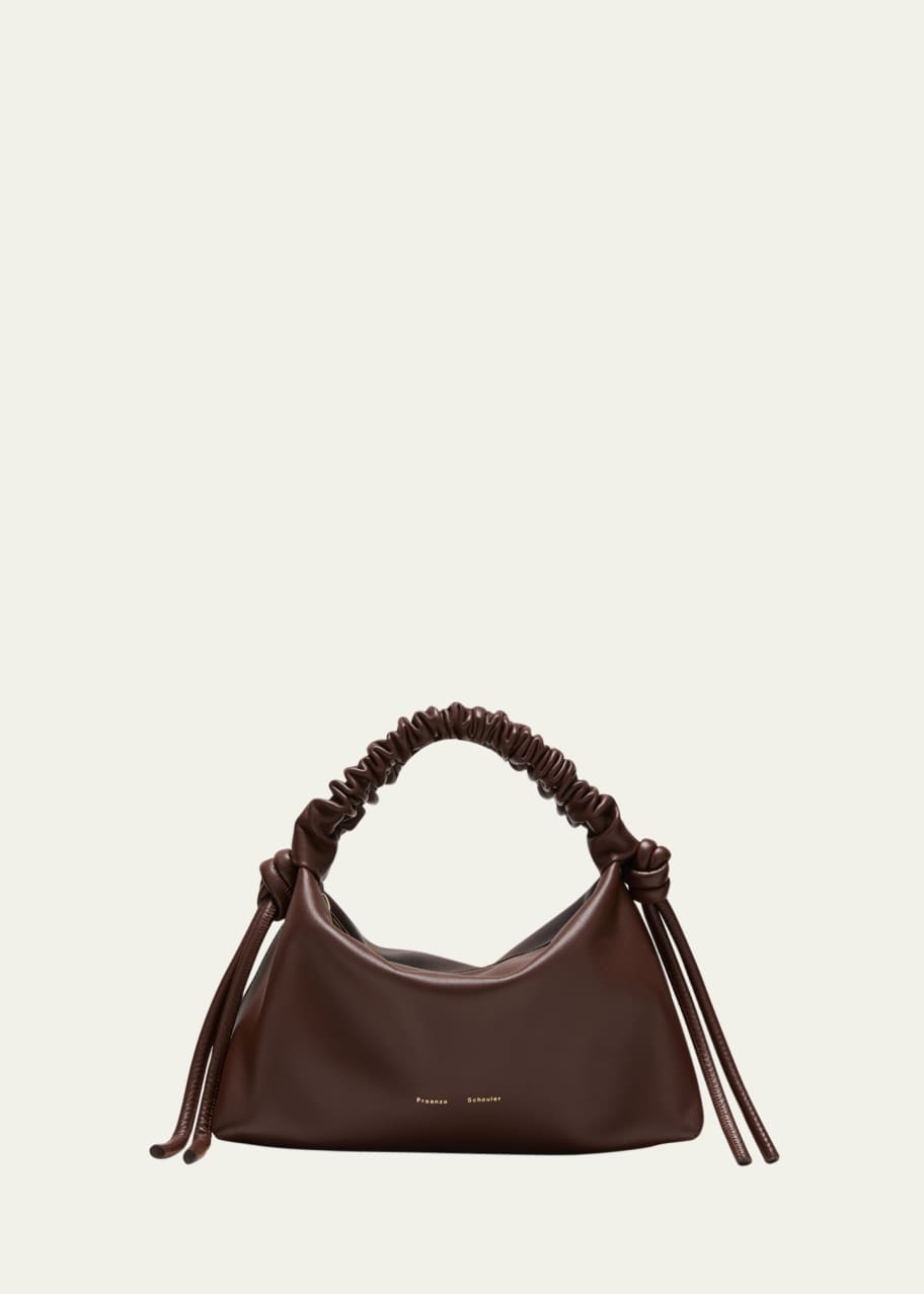 Image 1 of 1: Mini Drawstring Leather Top-Handle Bag