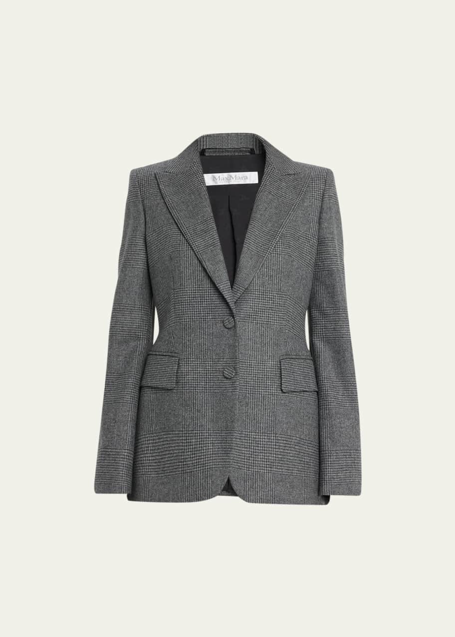[MAX MARA] GIACCA CATONE grigio レディース ジャケット Max Mara Catone Cashmere Blend Check Blazer Jacket
