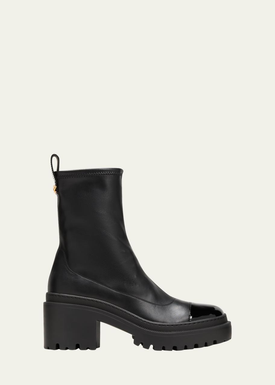 Giuseppe Zanotti Leather Cap-Toe Moto Boots - Bergdorf Goodman display picture 1