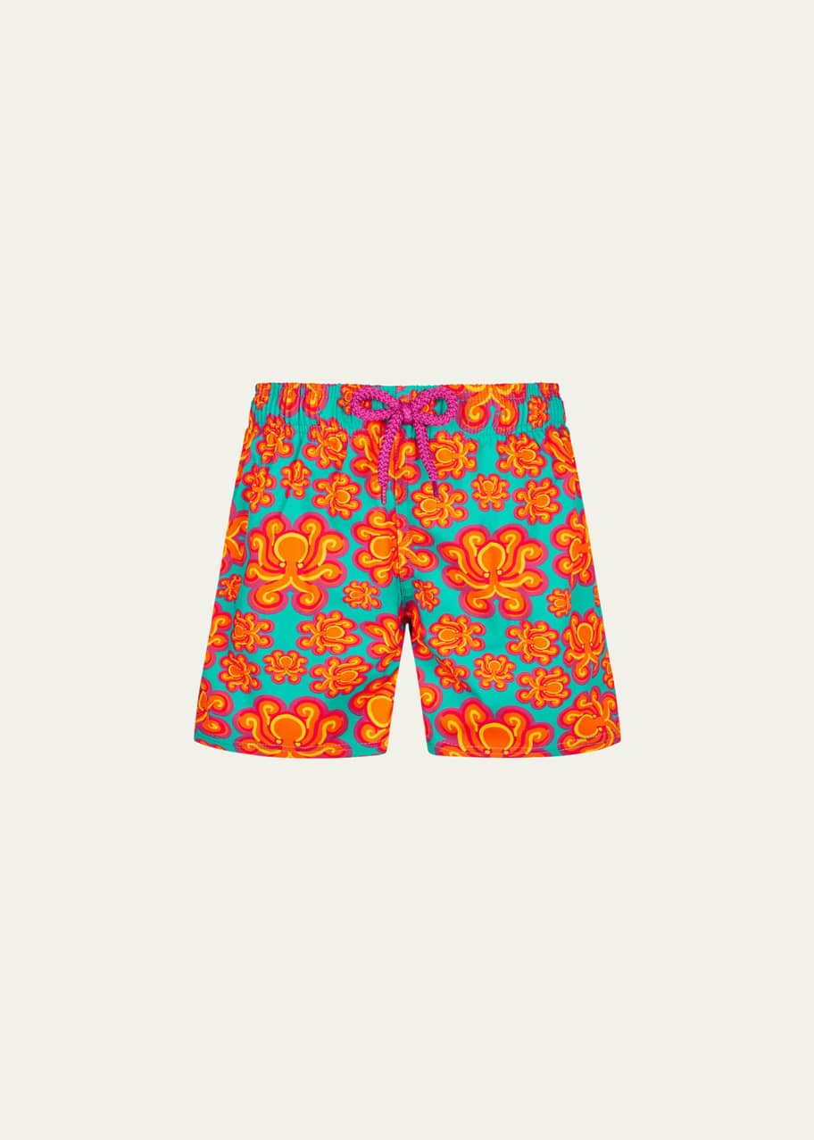 Image 1 of 1: Boy's Octopus-Print Swim Shorts, Size 2-12