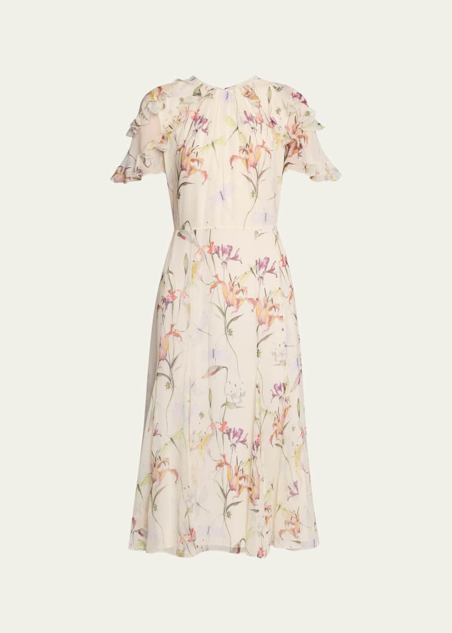 sachin and babi light blue dress Tommy Hilfiger Women's Chiffon Flutter-Sleeve Midi Dress main image 1
