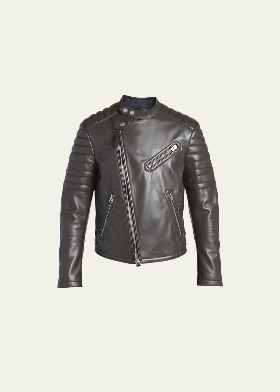 TOM FORD Men's Leather Moto Jacket - Bergdorf Goodman