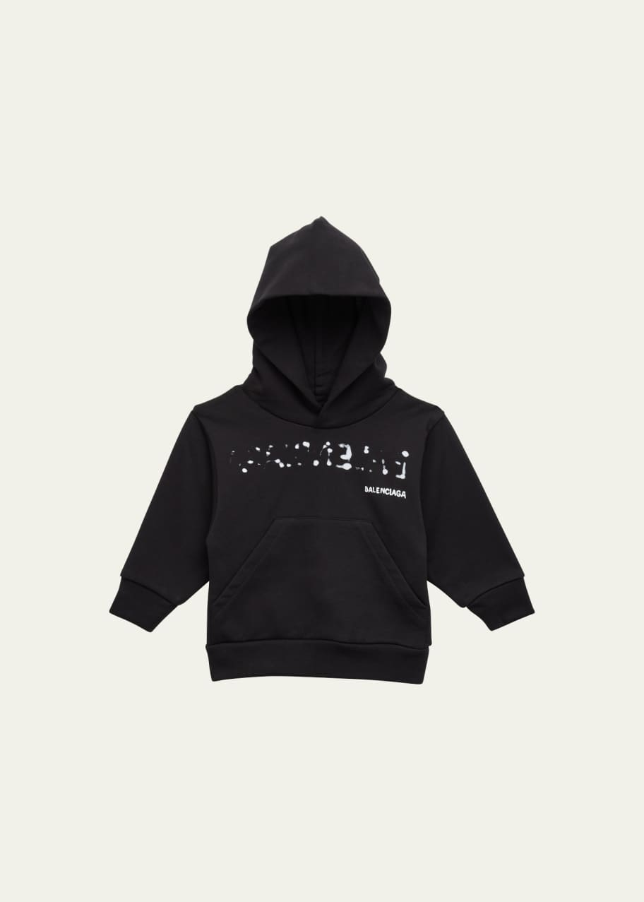Kid s Faded Logo Print Classic Hoodie Size 2 10