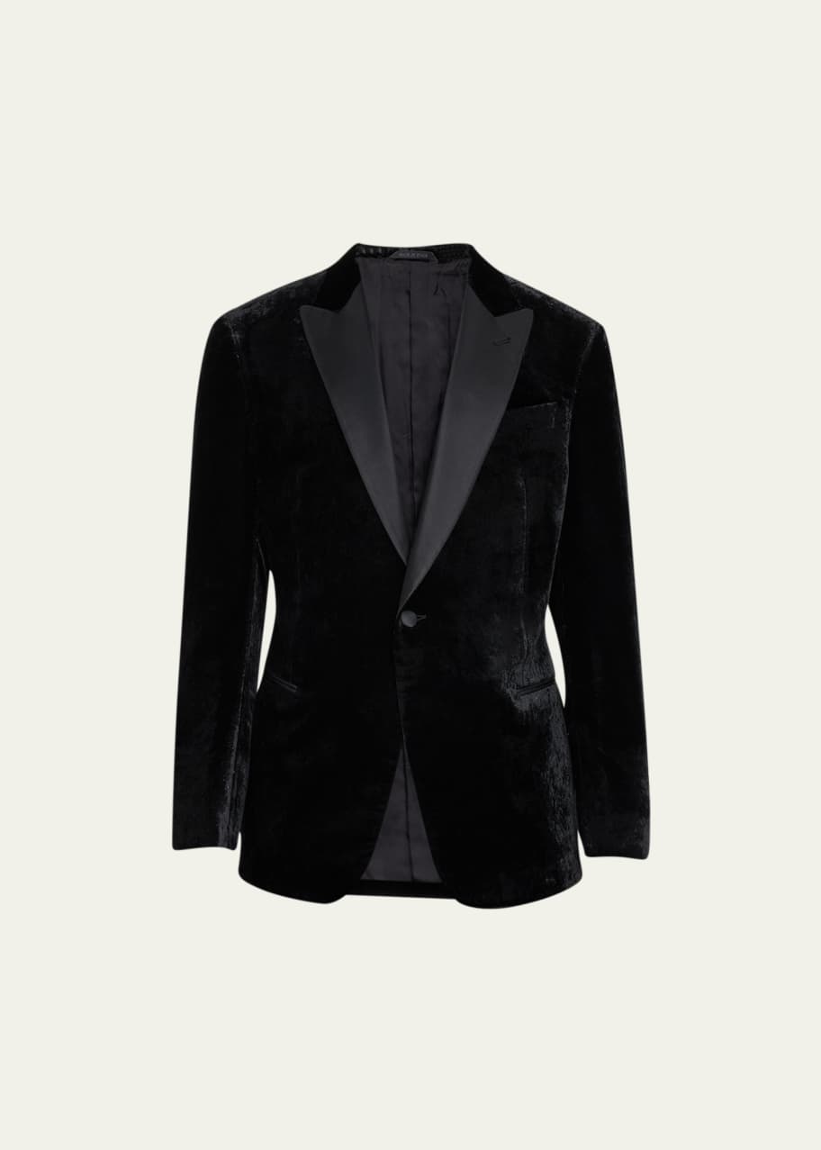 Giorgio Armani Men's Velvet Peak-Lapel Dinner Jacket - Bergdorf Goodman