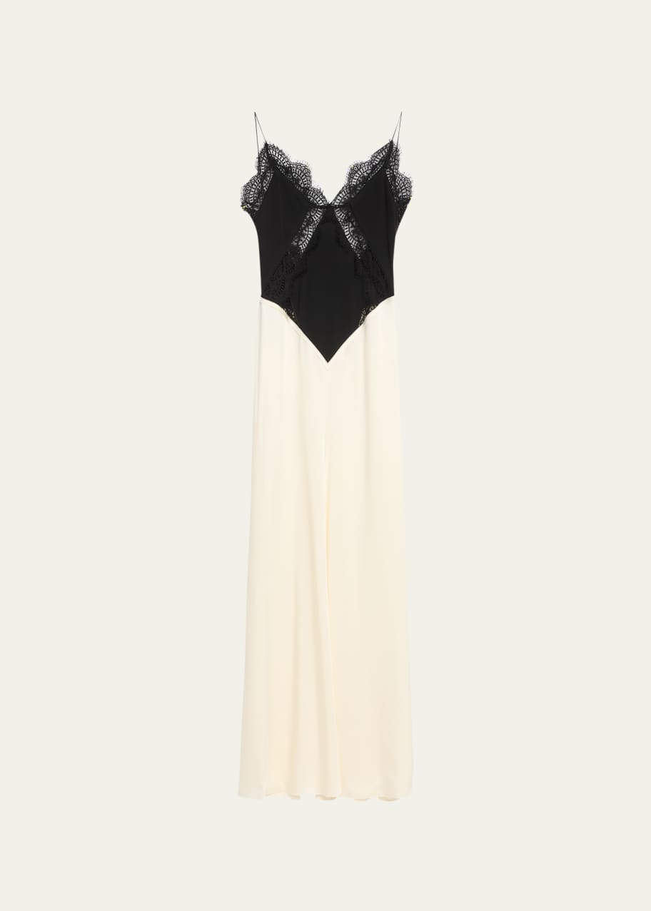 victoria beckham cami floor length dress in ivory Panelled Cami Dress by Victoria Beckham
