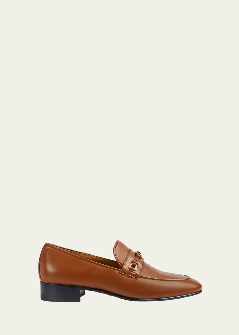 Image 1 of 1: Ed Leather Medallion Strap Loafers