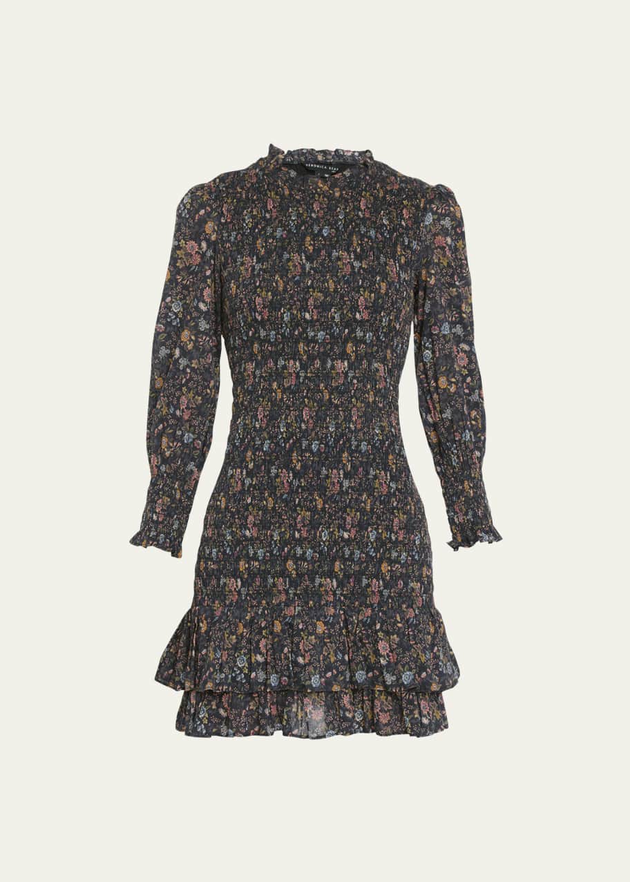 Veronica Beard Farha Floral Smocked Mini Bodycon Dress - Bergdorf Goodman