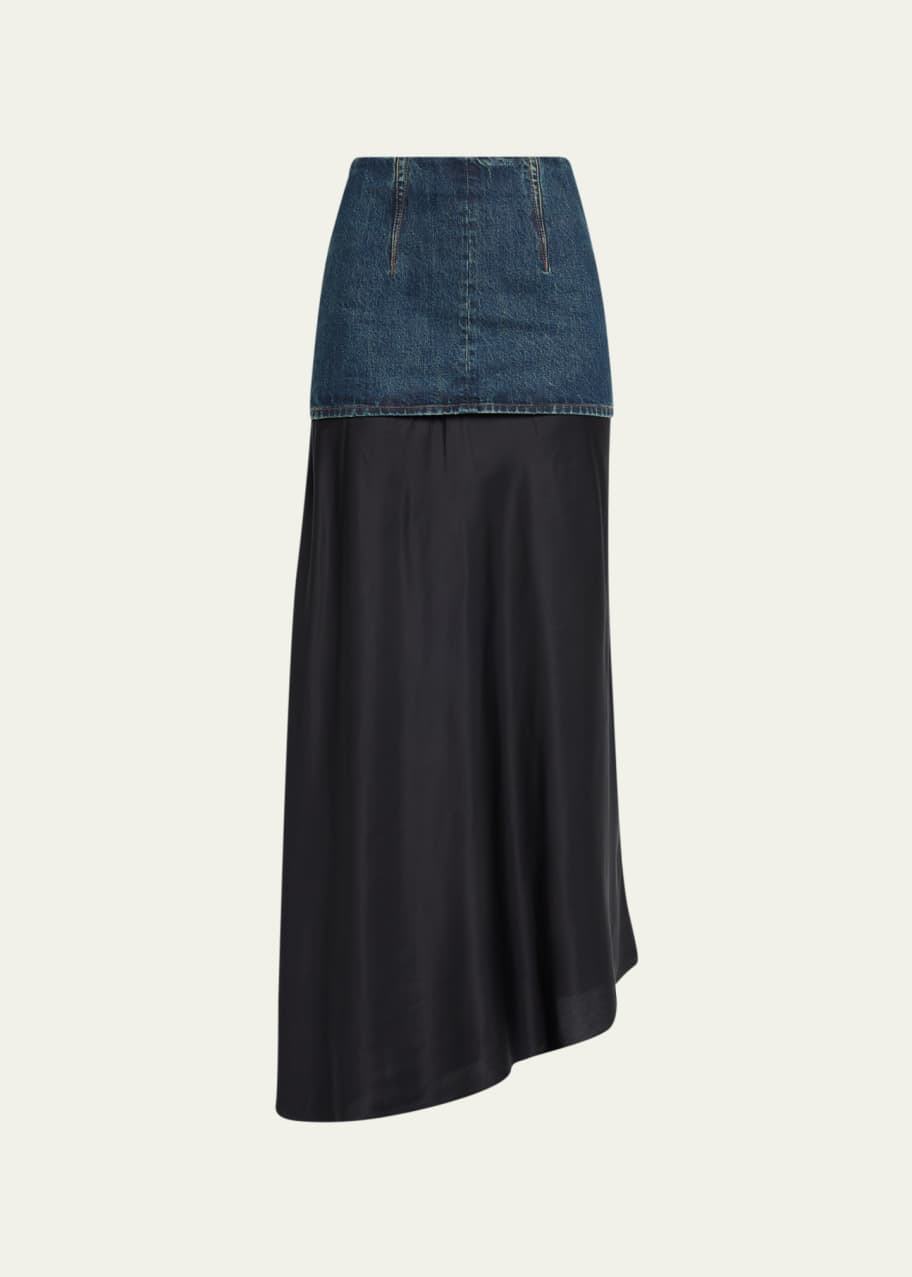 MM6 Maison Margiela Denim Underlay Long Skirt Bergdorf Goodman