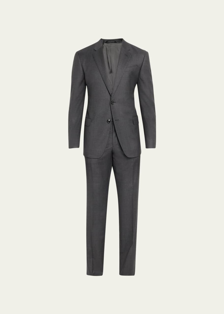 Giorgio Armani Men's Plaid Super 150s Wool Suit - Bergdorf Goodman