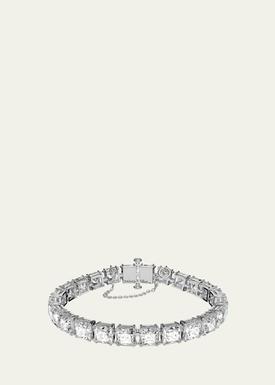 Image 1 of 1: Millenia Rhodium-Plated Square-Cut Crystal Bracelet