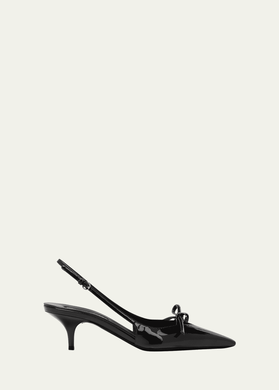 心ときめく◇Slingback パンプス◇MiuMiu Miu Miu Slingback Kitten Heels in Nero | FWRD