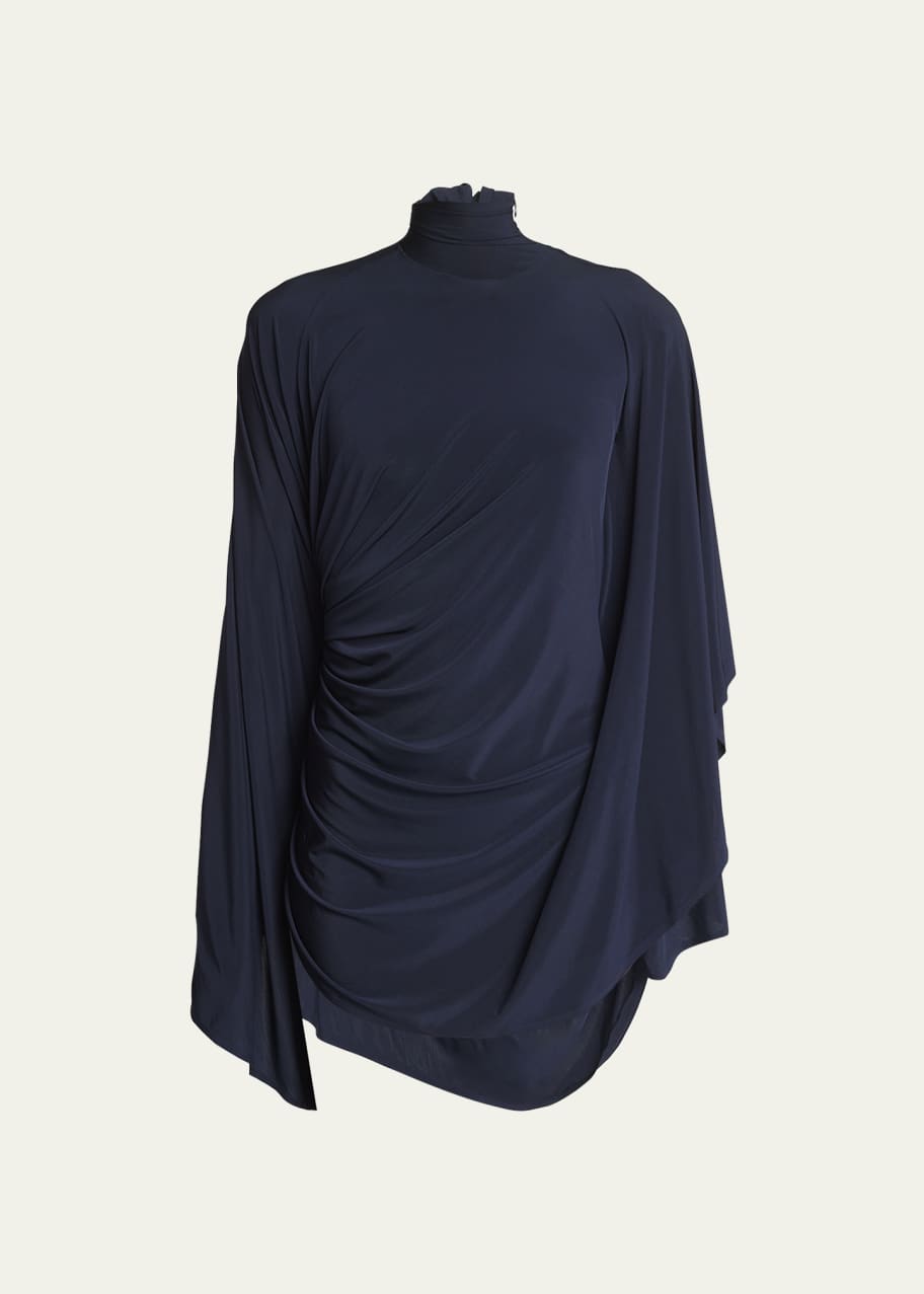 ALAIA Draped Jersey Cape Mini Dress - Bergdorf Goodman