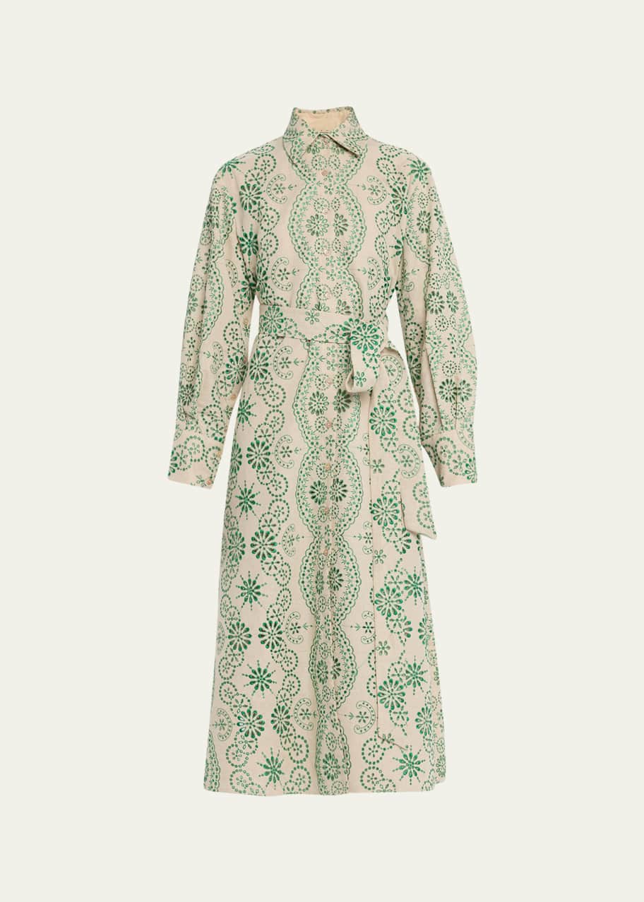 eyelet embroidered shirt dress Eyelet dress main image 1