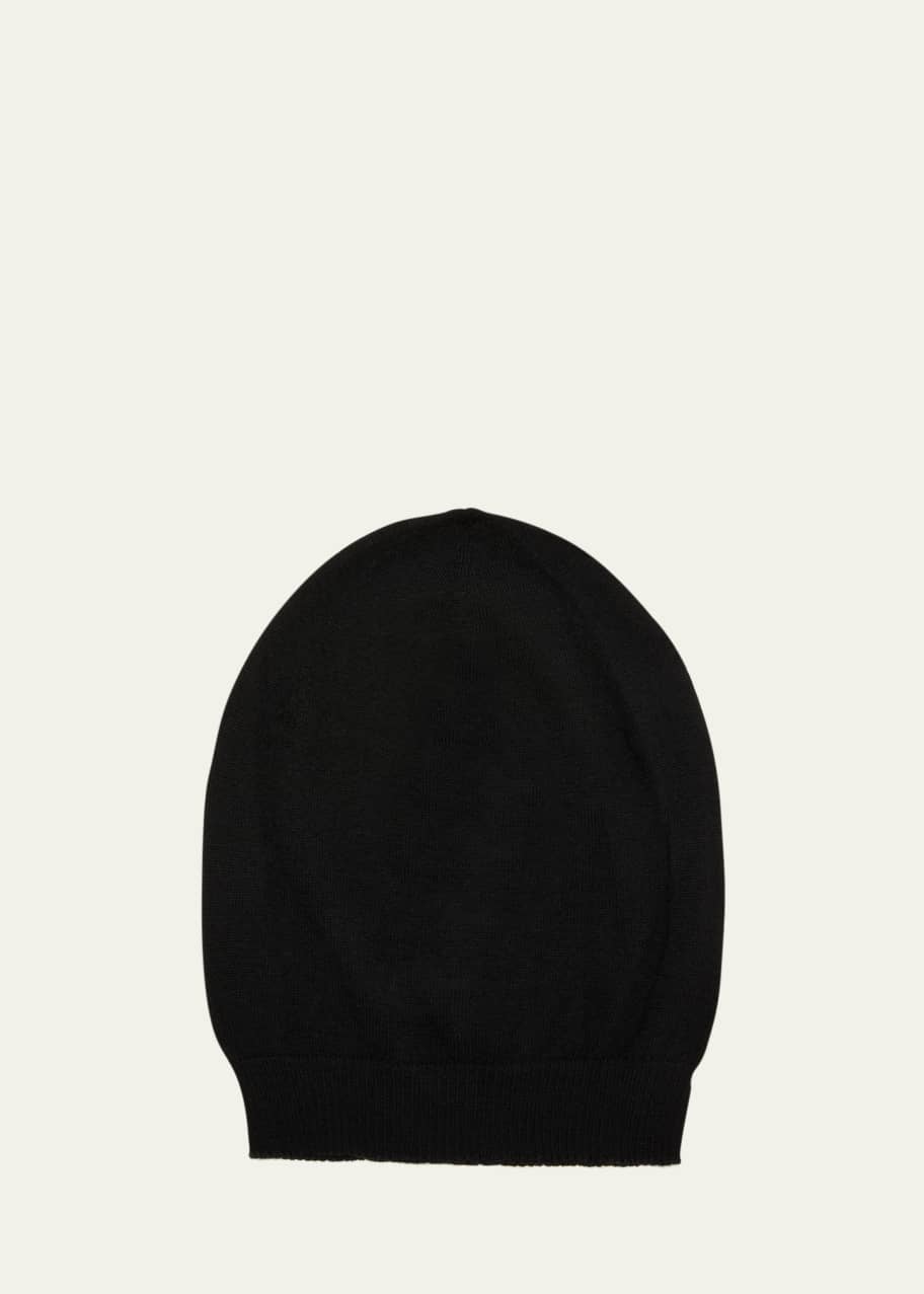 Image 1 of 1: Ribbed Wool Beanie Hat