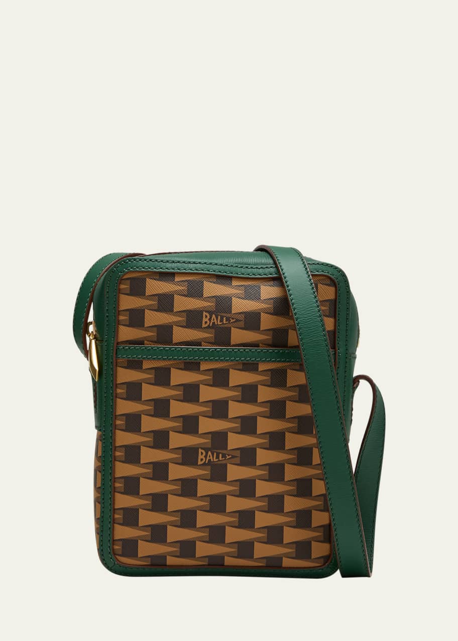 Bally Men s Allover Pennant Print Leather Crossbody Bag Bergdorf Goodman