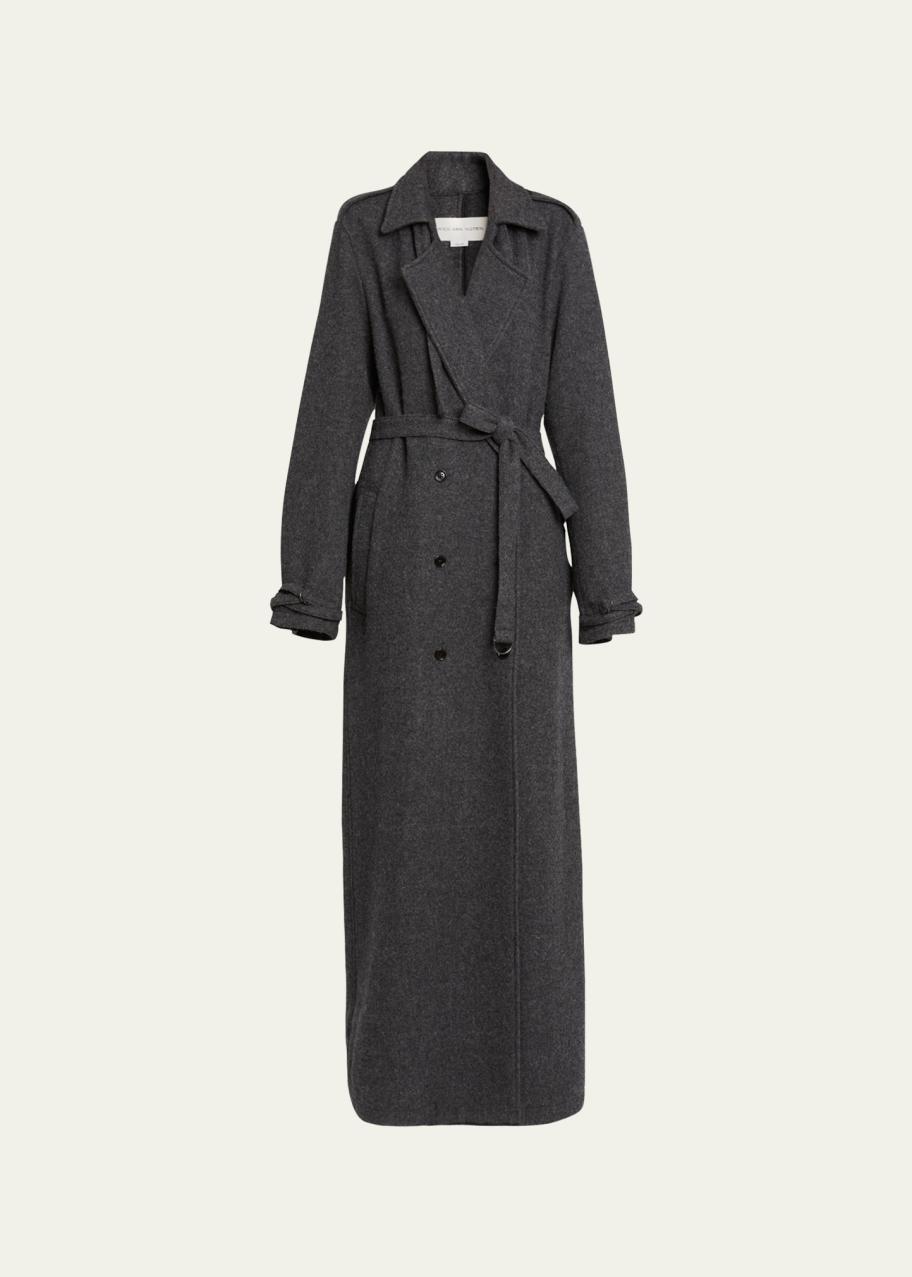 Dries Van Noten Renwicks Long Double-Breast Belted Wool Coat