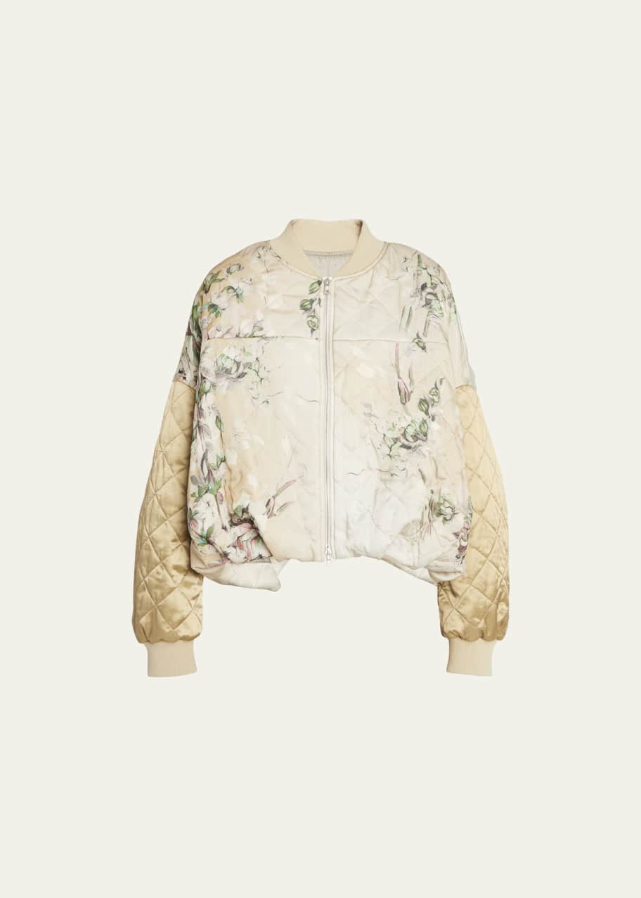 Dries Van Noten Veston Floral Satin Oversized Jacket - Bergdorf