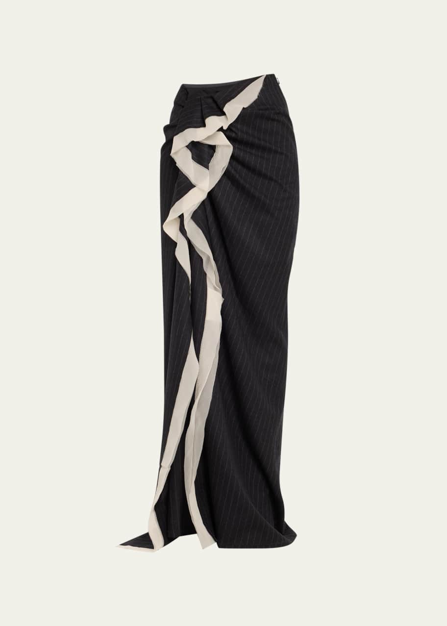 Dries Van Noten Sinam Pinstripe Wool Maxi Skirt - Bergdorf