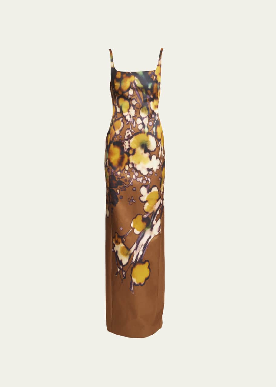 Dries Van Noten Debano Long Abstract-Print Dress - Bergdorf Goodman