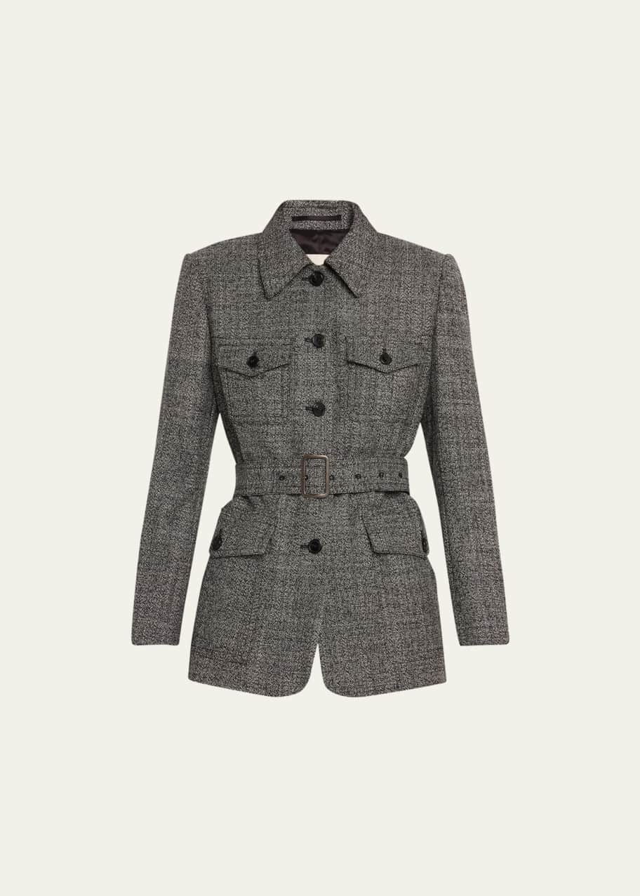 Dries Van Noten Vardia Belted Wool Utility Jacket - Bergdorf Goodman