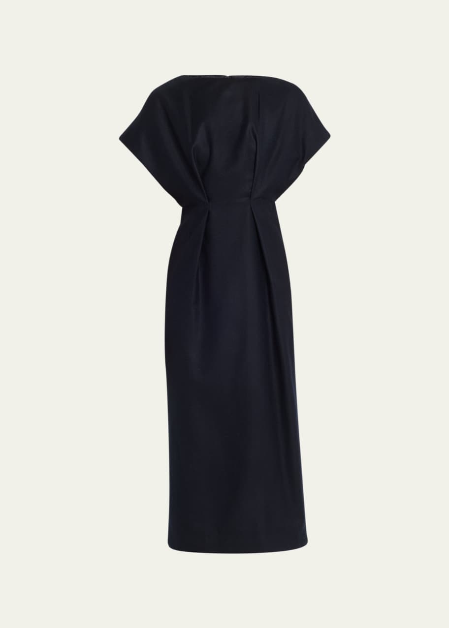 Dries Van Noten Dezos Tucked Waist Wool Midi Dress - Bergdorf Goodman