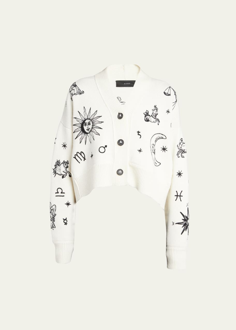 Alanui Horoscope Cropped Wool Cardigan - Bergdorf Goodman