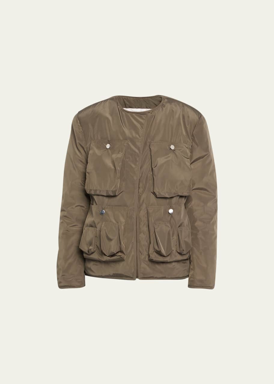 Image 1 of 1: Nylon Pocket Bomber Jacket