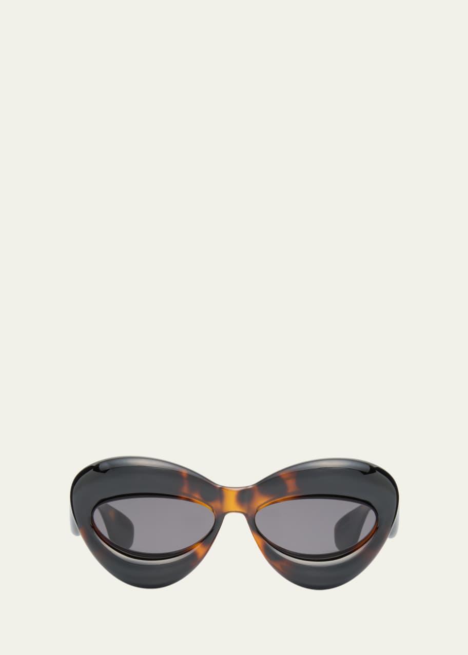Image 1 of 1: Inflated Acetate Cat-Eye Sunglasses