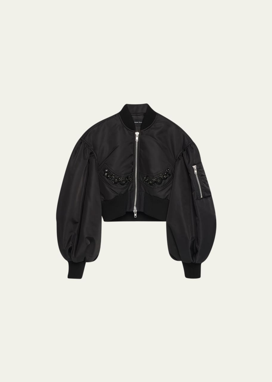 Simone Rocha puff-sleeved cropped jacket - Black