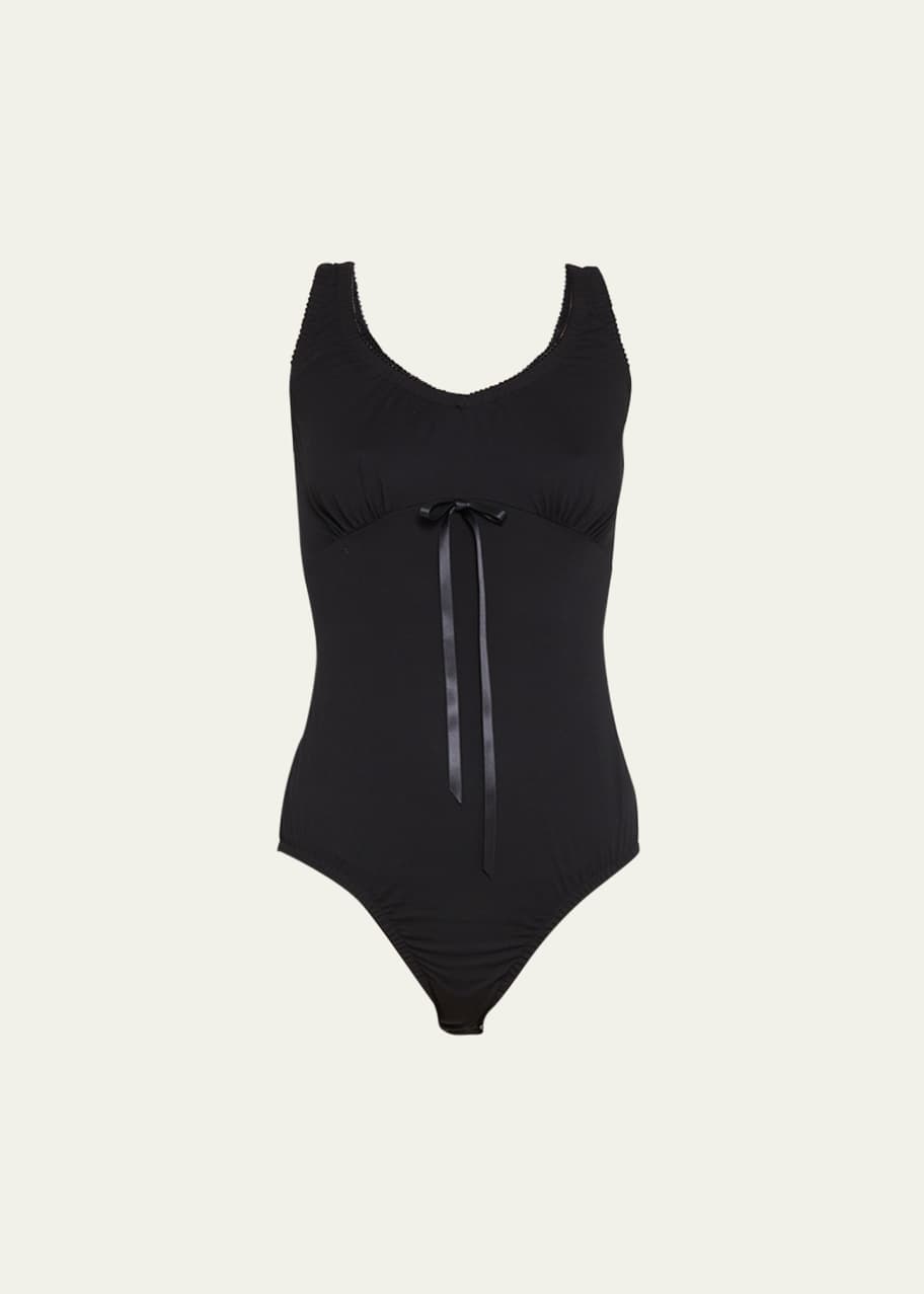 Image 1 of 1: Sleeveless Bodysuit with Bow Detail