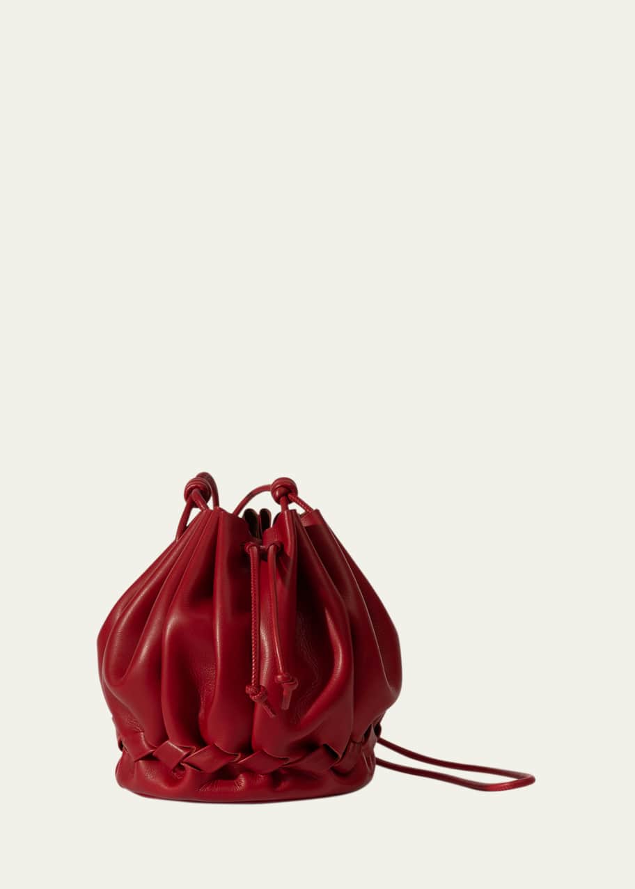 Image 1 of 1: Molina Pleated Leather Bucket Bag