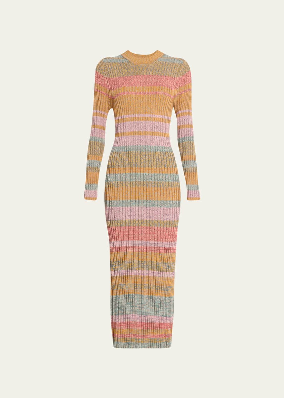 Luminosity Mouline Ribbed Knit Midi Sweater Dress