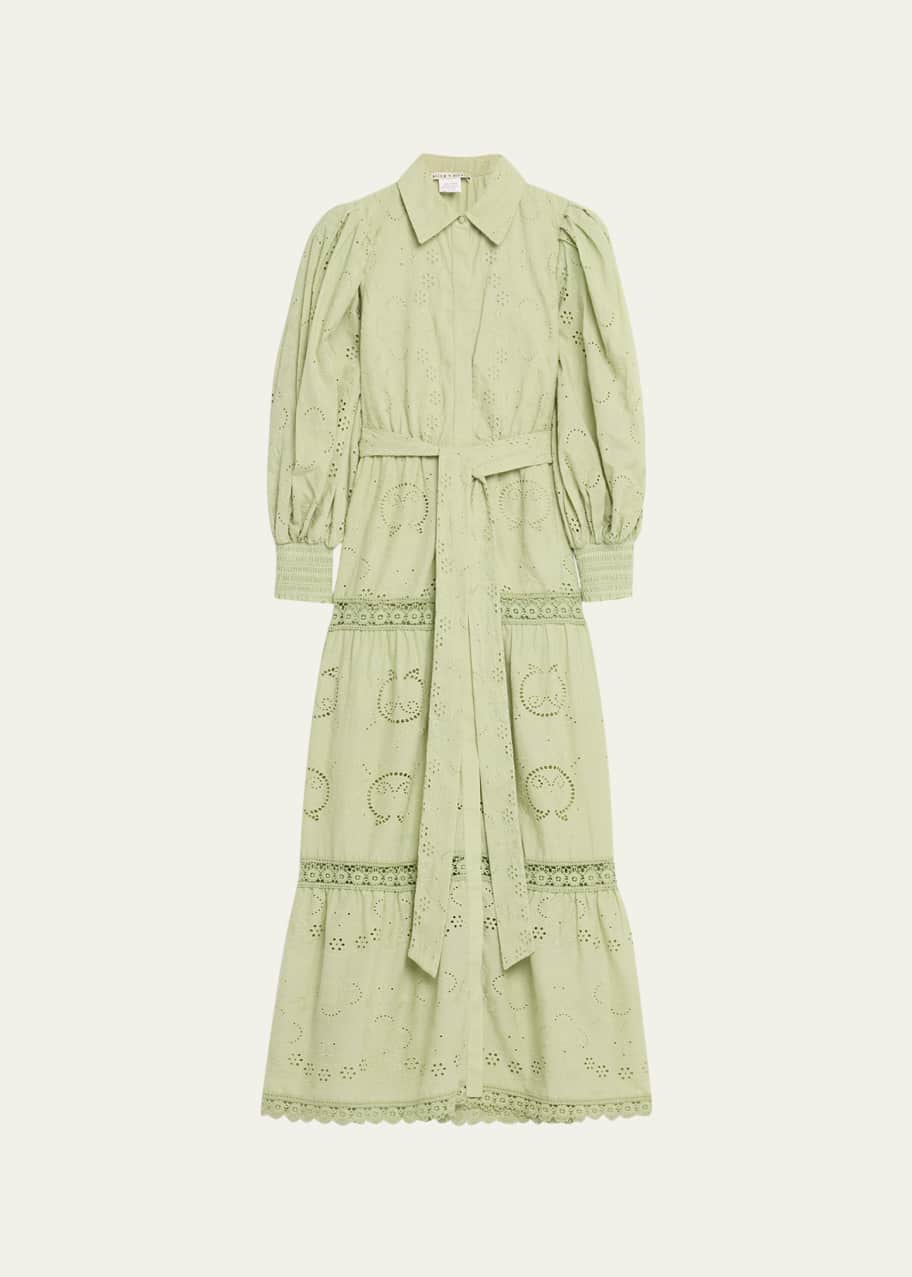 green emerald velvet dress Ethereal Bloom Tiered Embroidered Midi Dress – VICI