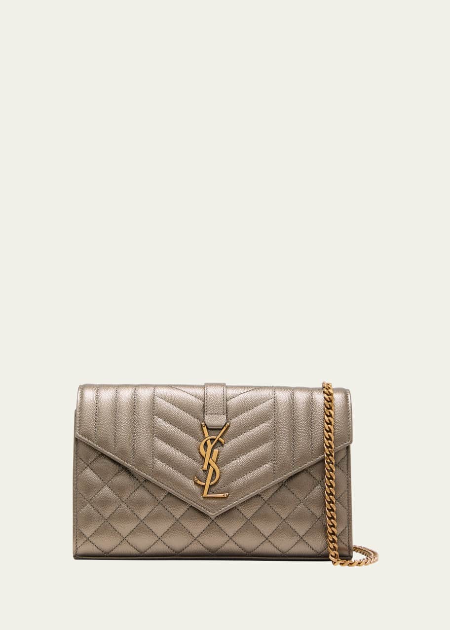 【SAINT LAURENT】ENVELOPE CHAIN WALLET Saint Laurent YSL Cassandre Envelope Chain Wallet WOC Small
