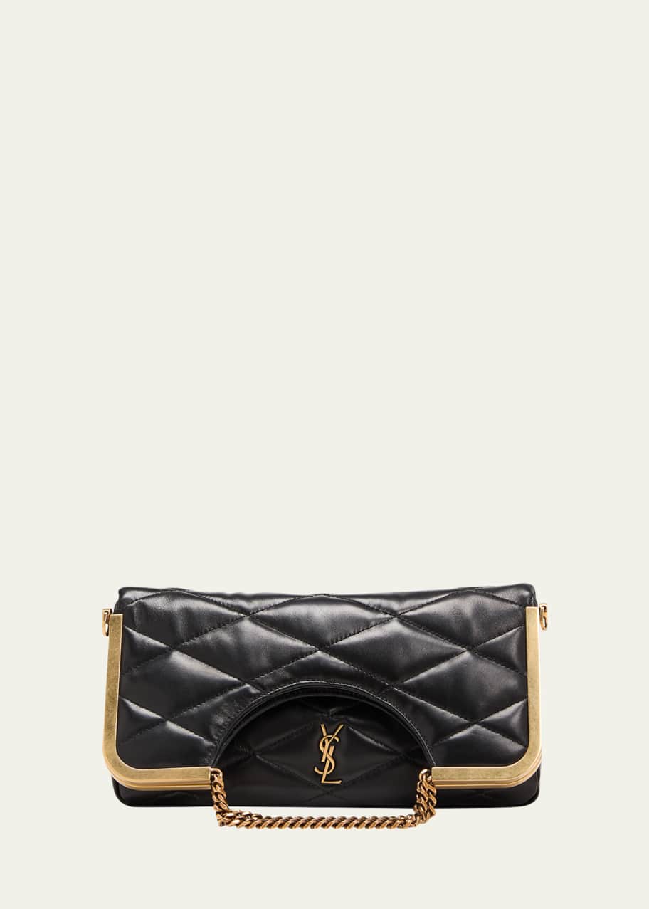 本物品質の YSL Cerniera Laurent Saint Quilted Bag Top-Handle Leather 財布