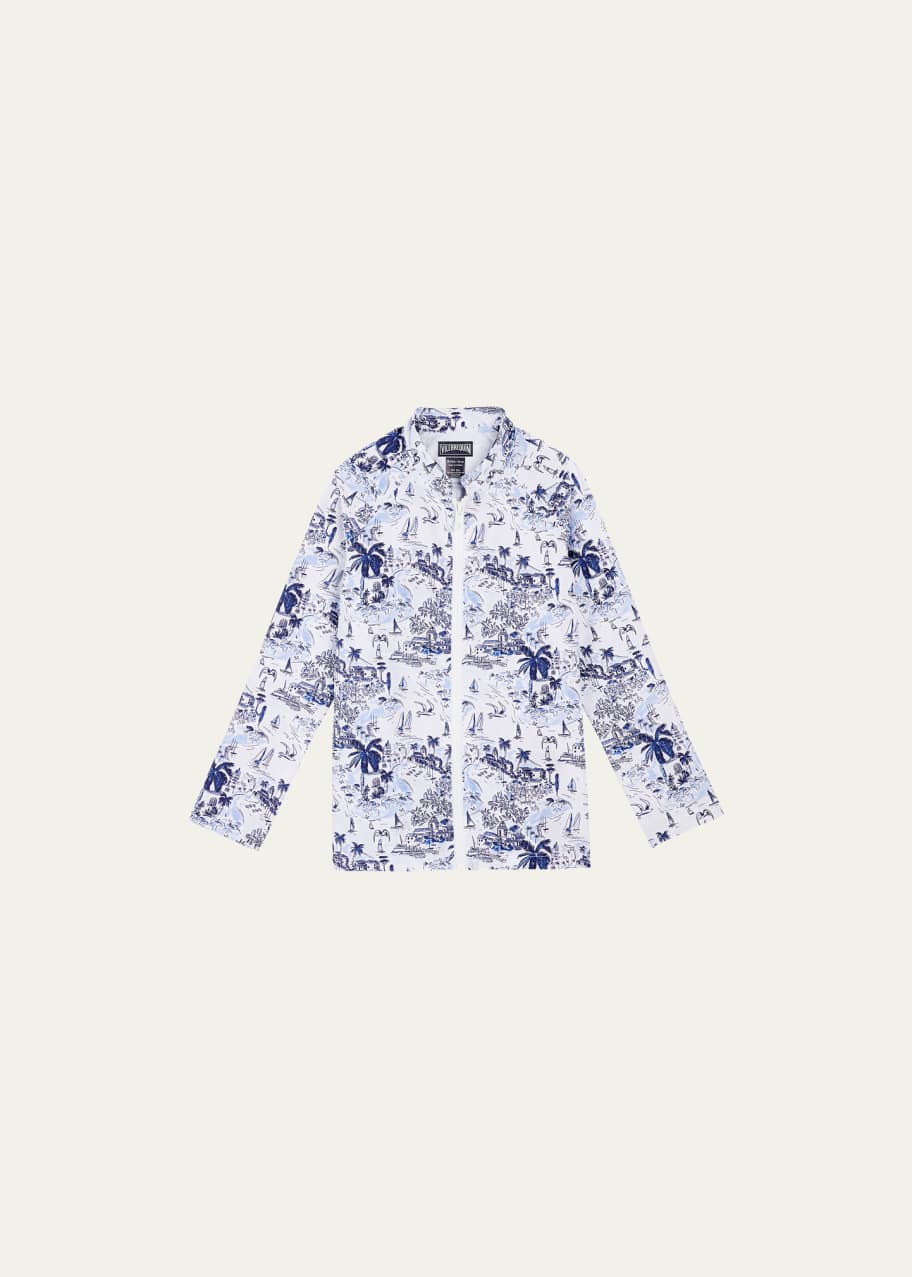Image 1 of 1: Boy's Ginko Printed Rashguard, Size 2-12