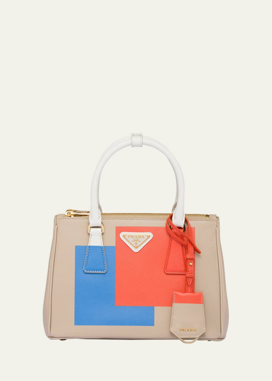 Image 1 of 1: Galleria Small Geometric-Print Top-Handle Bag