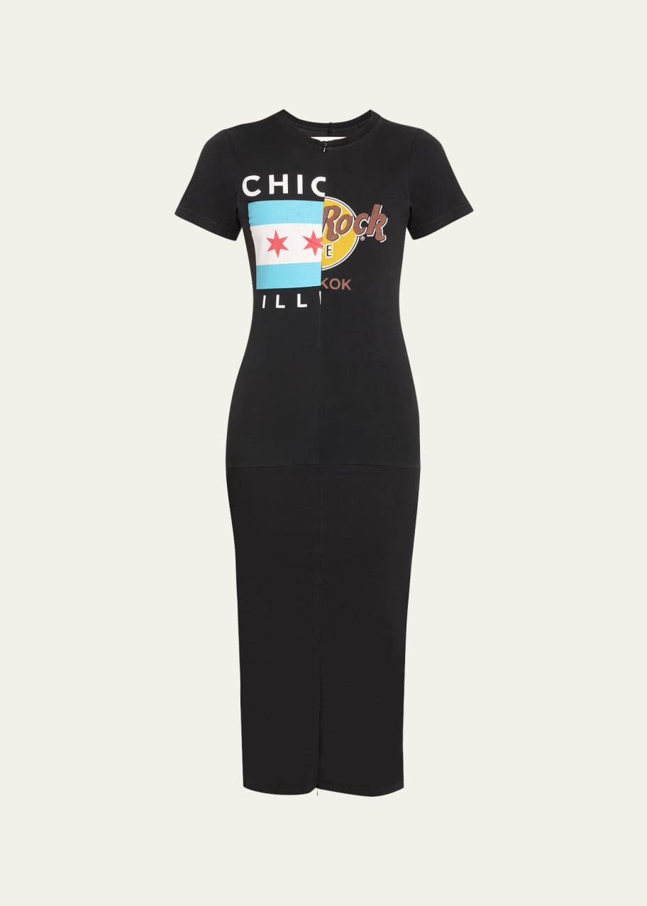 conner ives t-shirt dress RECONSTITUTED LONG SLEEVE T- SHIRT DRESS