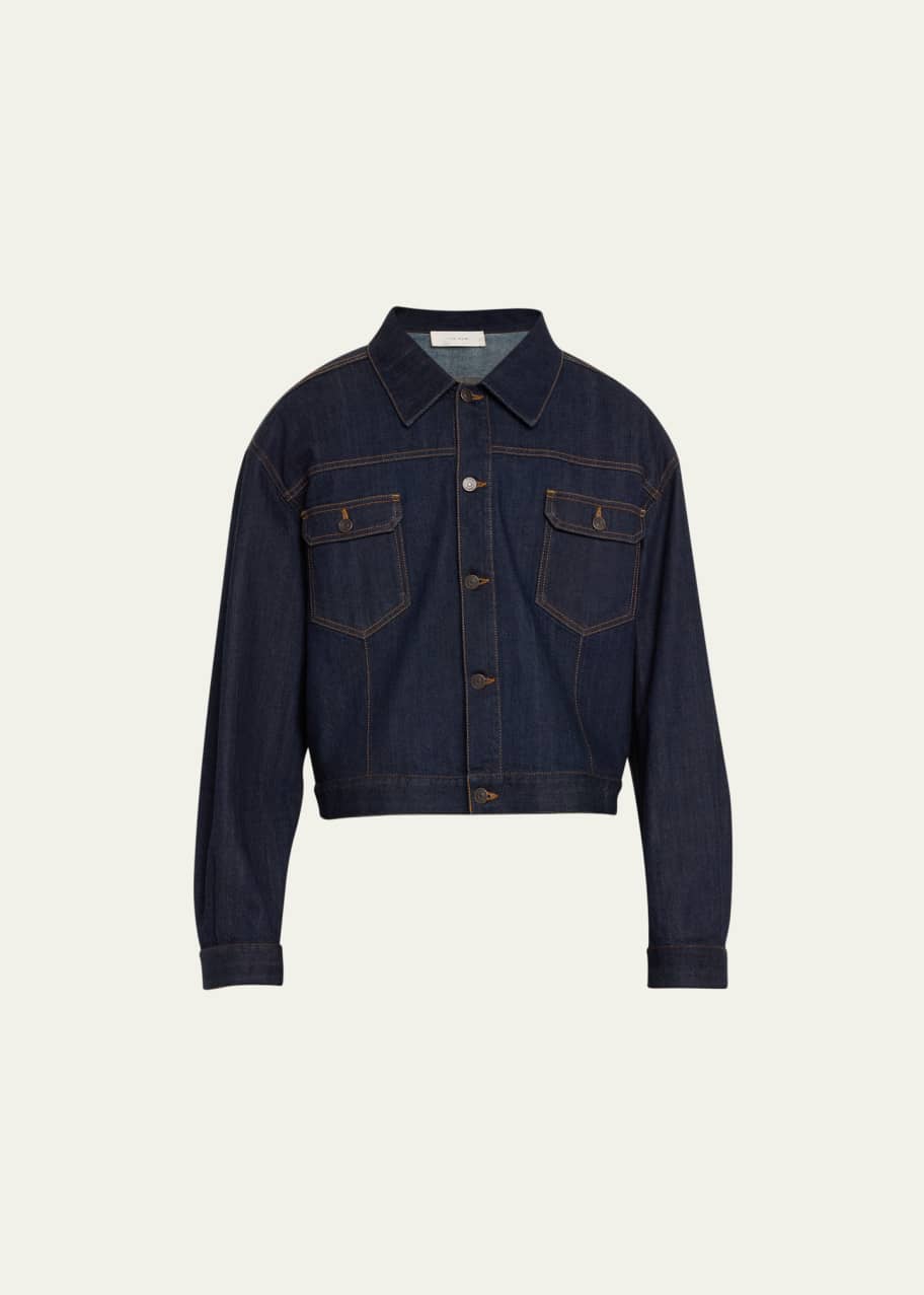 THE ROW Men's Orson Topstitched Denim Trucker Jacket - Bergdorf
