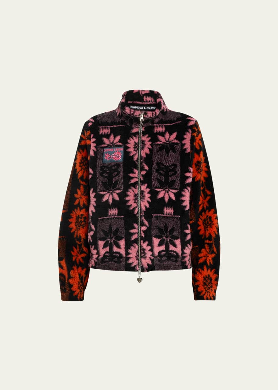 Colorblock Funnel-Neck Fleece Jacket