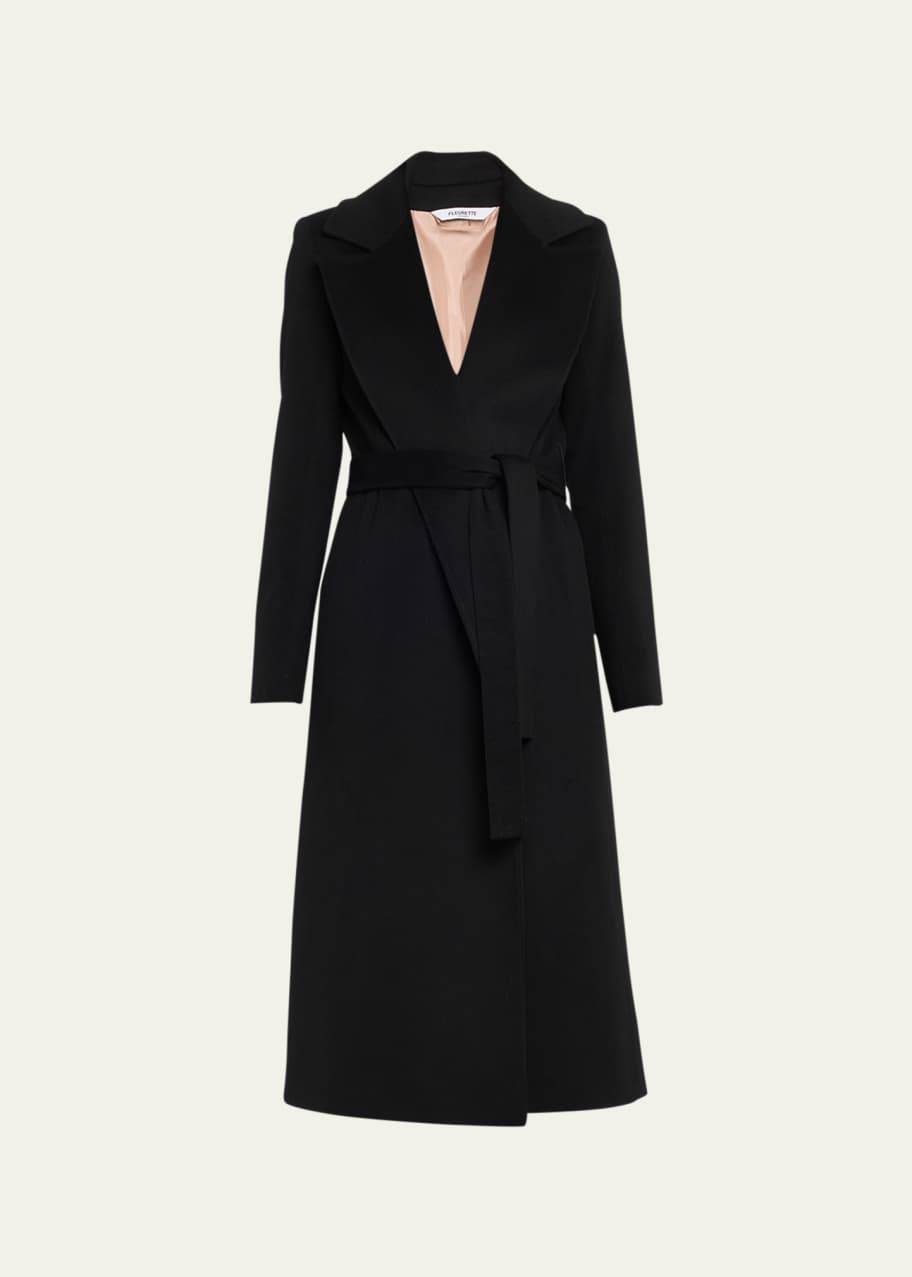 Fleurette Notch Collar Wool Maxi Wrap Coat Bergdorf Goodman