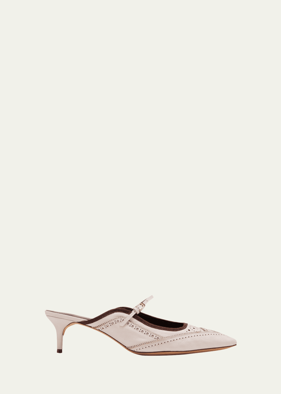 Millie Leather Kitten Heel Mules