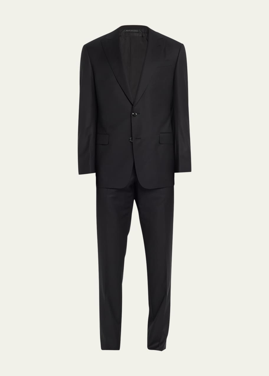Giorgio Armani ビジネススーツ黒　L Giorgio Armani Men's Pinstripe Wool Suit - Bergdorf Goodman
