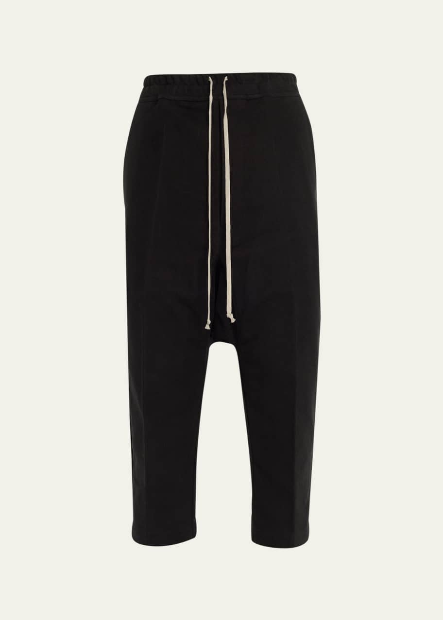 Rick Owens Men's Heavy Twill Cropped Drawstring Pants