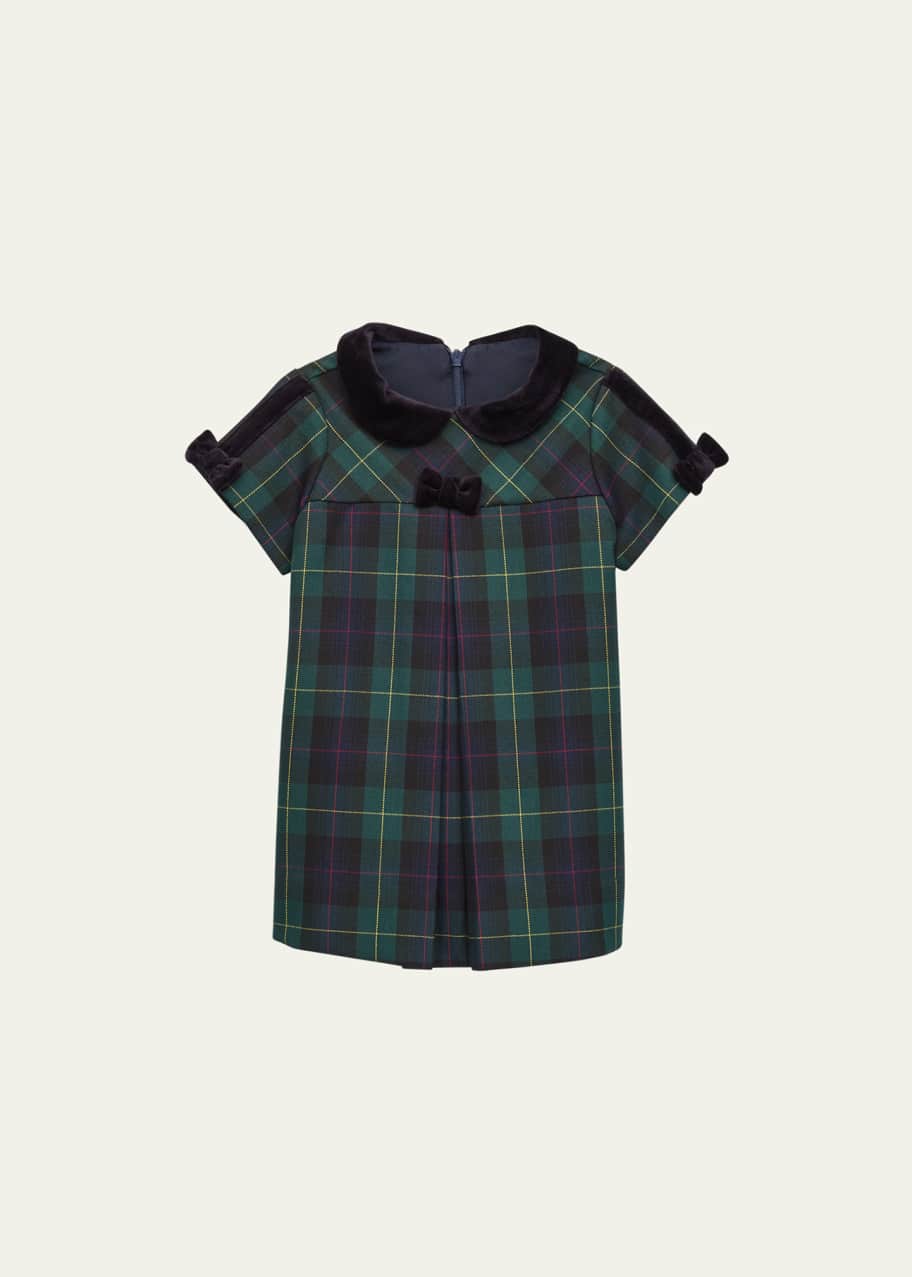 Florence Eiseman Girl's Plaid-Print Dress W/ Velvet Collar, Size 6M-24M -  Bergdorf Goodman