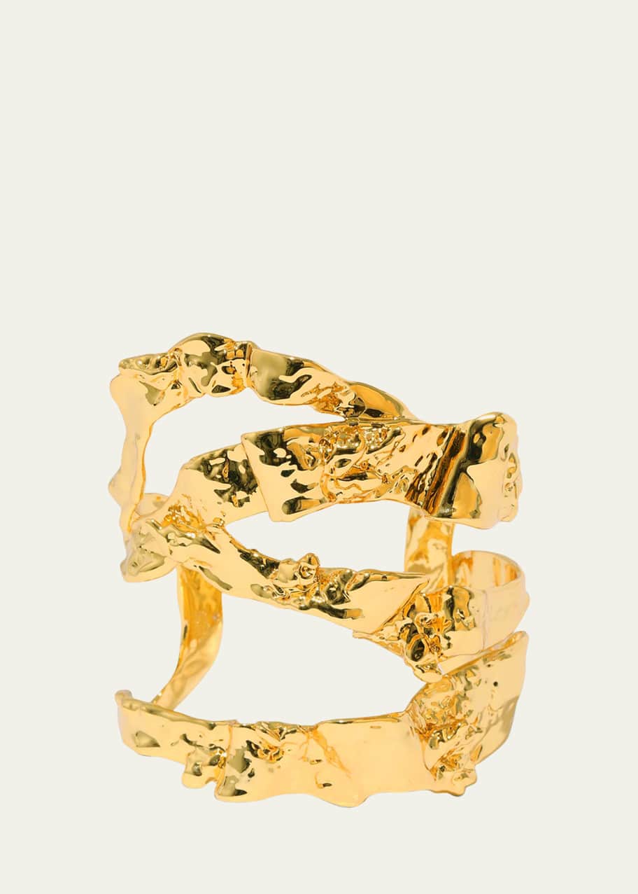 Image 1 of 1: Brut Sculptural Ribbon Wide Cuff Bracelet