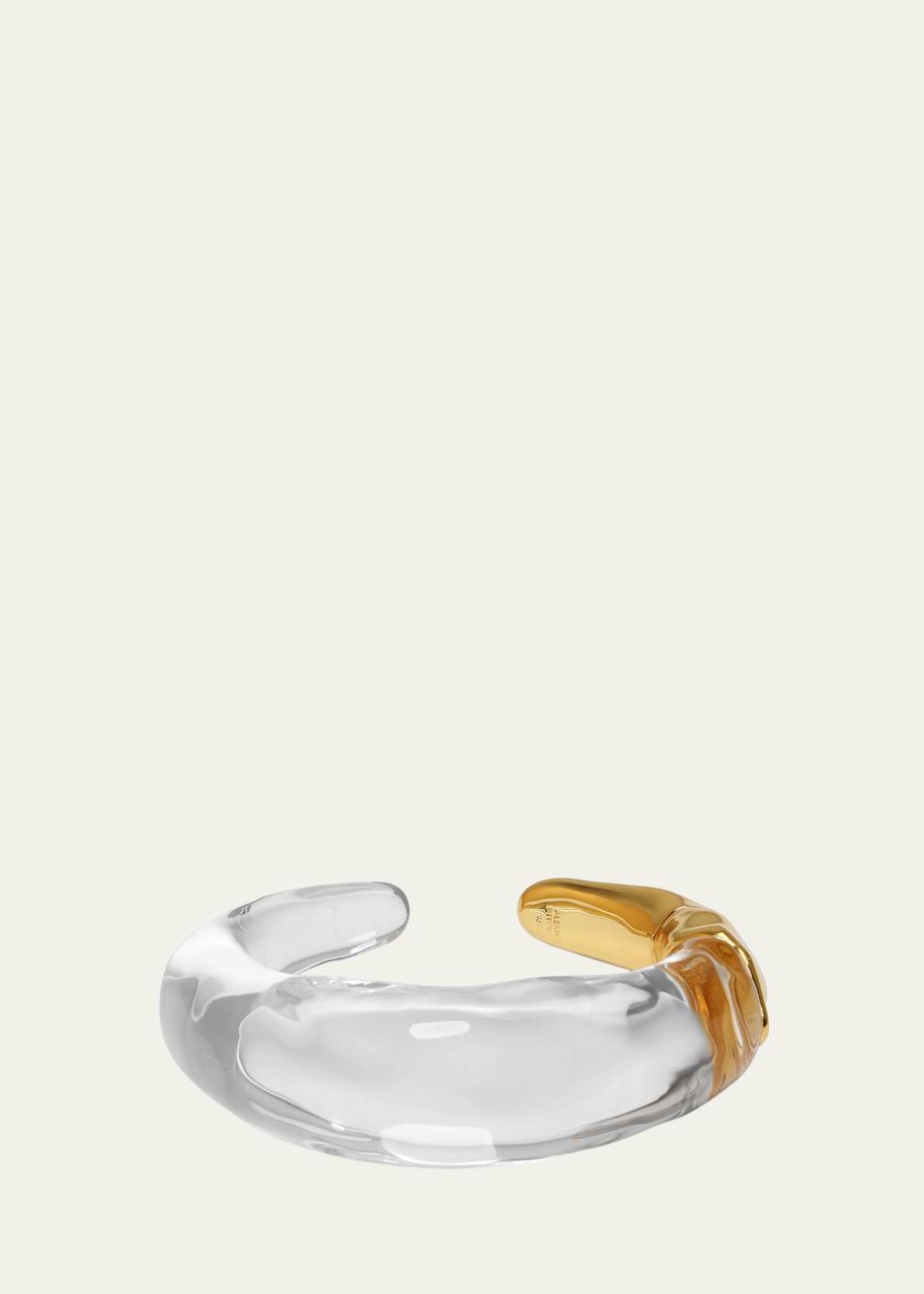 Alexis Bittar Large Molten Lucite and Gold Hinge Cuff - Bergdorf Goodman