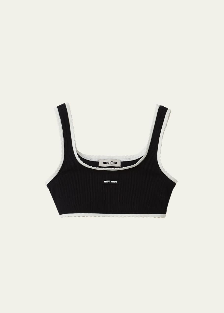 Miu Miu Logo Patch Sporty Bra - Bergdorf Goodman